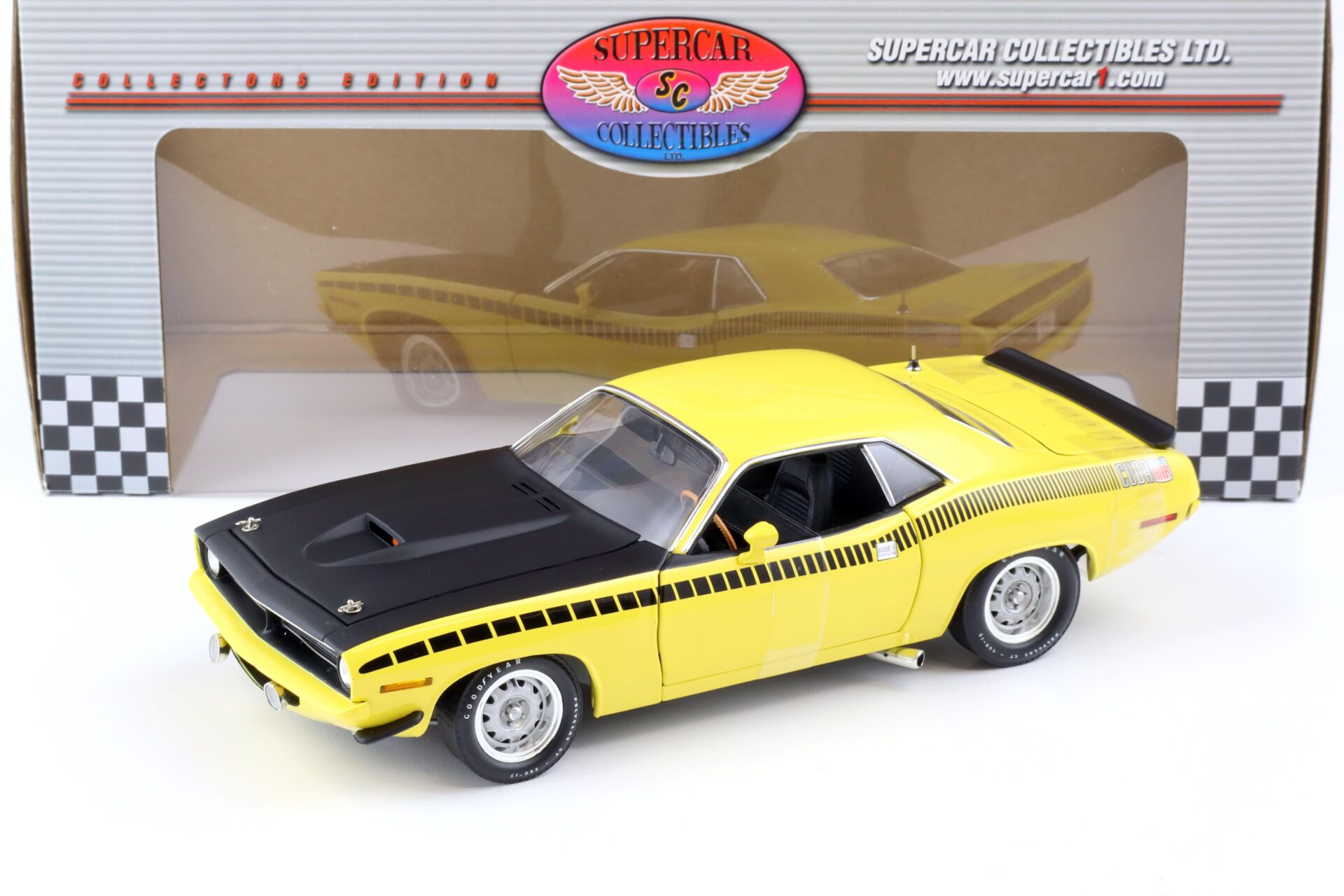 ID 85568 orig 1.jpg 1:18 Highway61 Supercar 1970 Plymouth Cuda Barracuda AAR Coupe yellow 50229