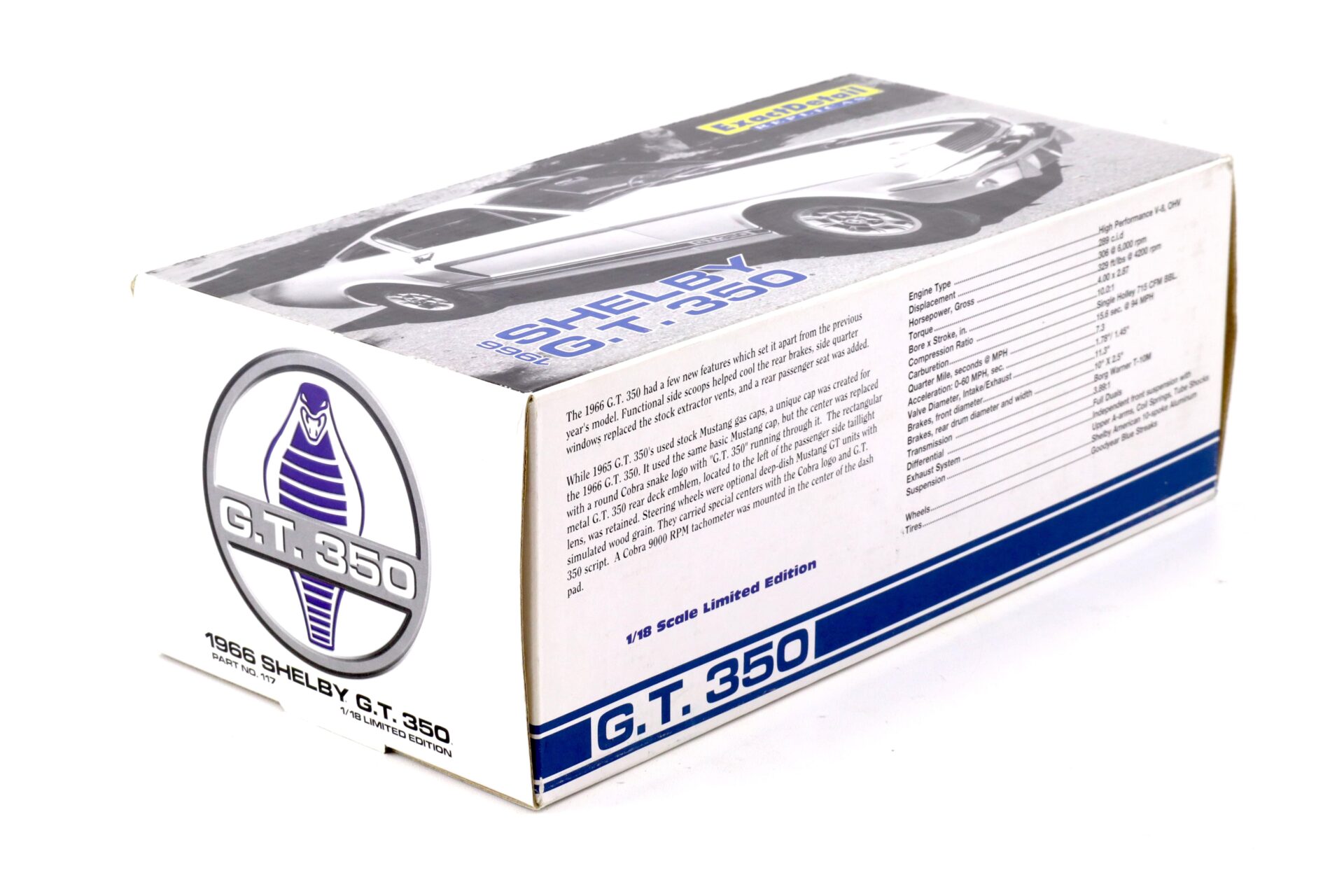 1:18 Exact Detail Shelby GT 350 Coupe 1966 white/ blue stripes