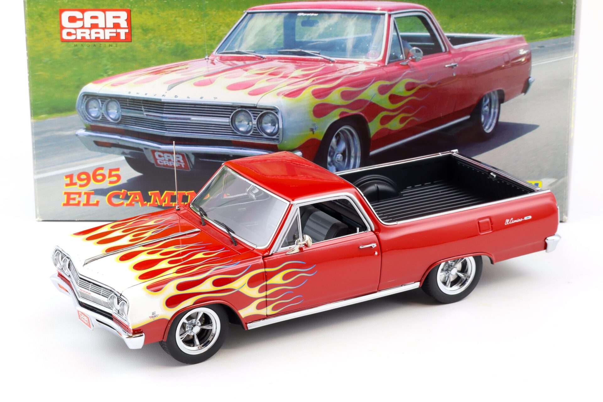 ID 86158 orig 1.jpg 1:18 Exact Detail 1965 Chevrolet El Camino Car Craft red with flames WCC508