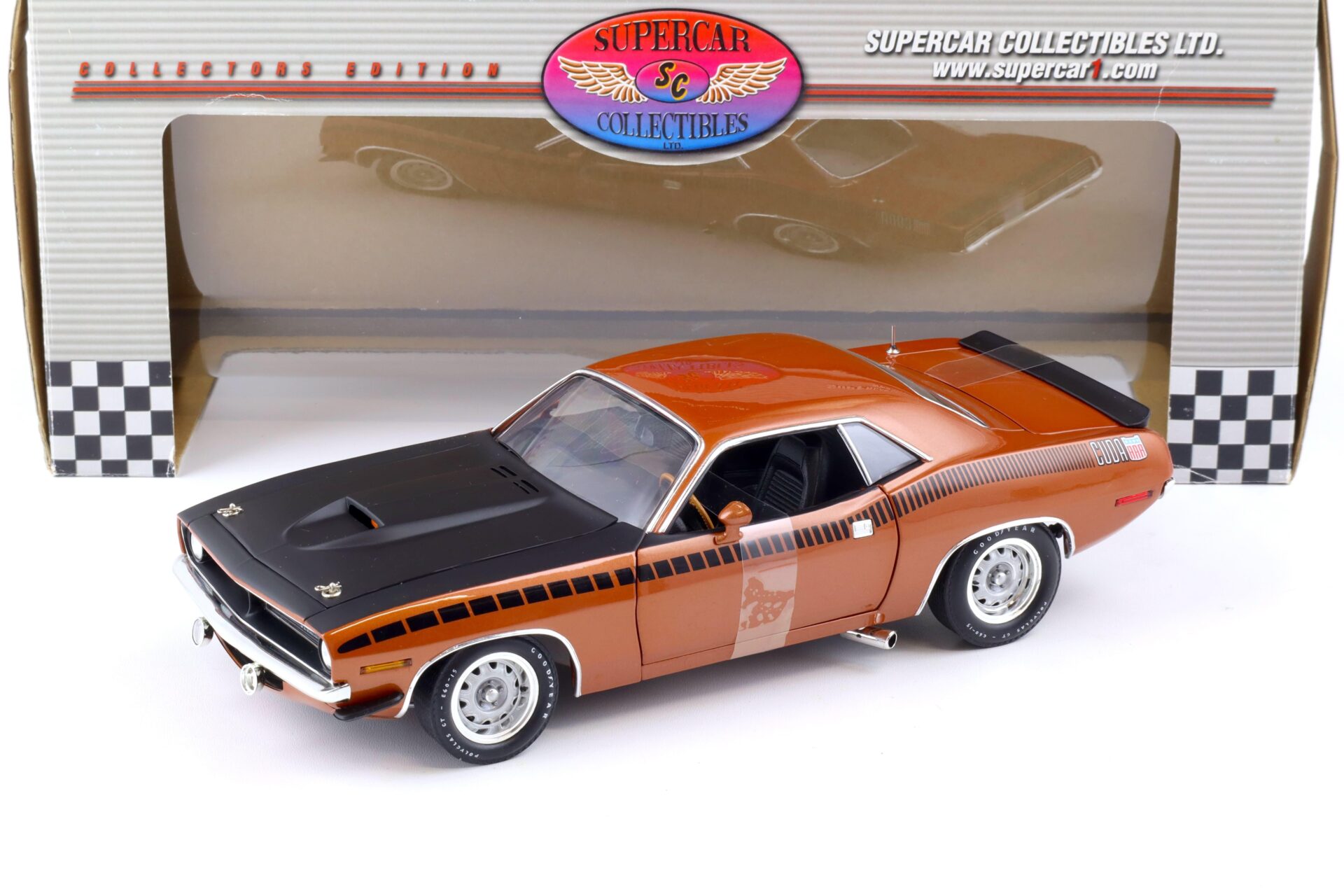 ID 86342 orig 1.jpg 1:18 Highway61 Supercar 1970 Plymouth AAR Cuda Coupe brown metallic 50237B