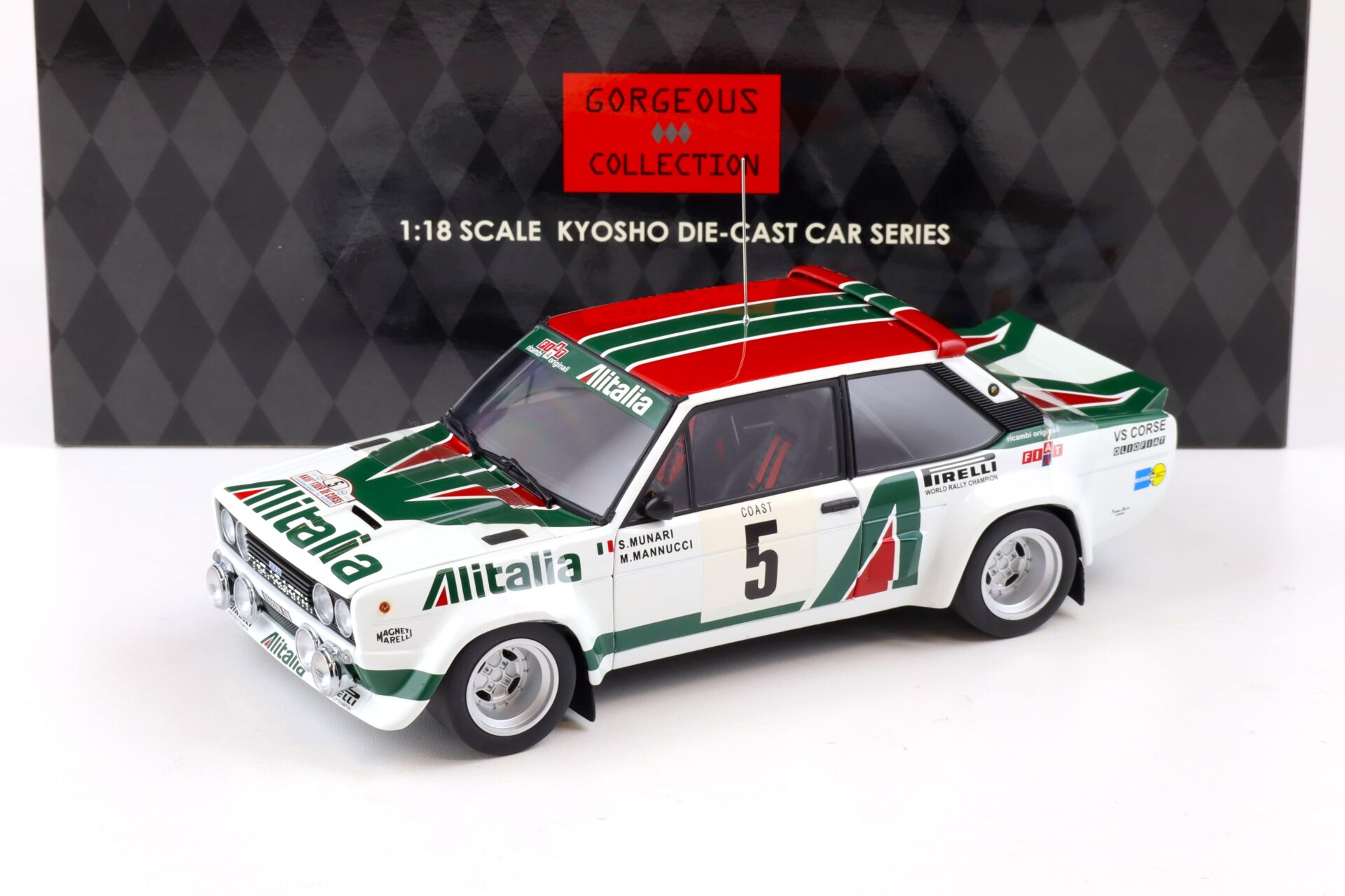 ID 86581 orig.jpg 1:18 Kyosho Fiat 131 Abarth Rally Tour de Corse 1978 Alitalia #5 Munari 08371C