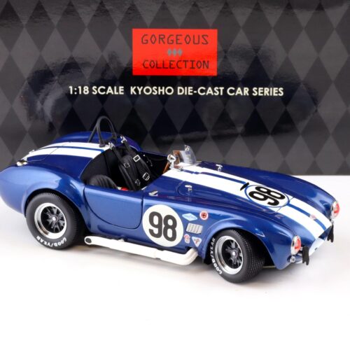1:18 Kyosho Shelby Cobra 427 S/C Racing Screen #98 blue metallic 08046CS