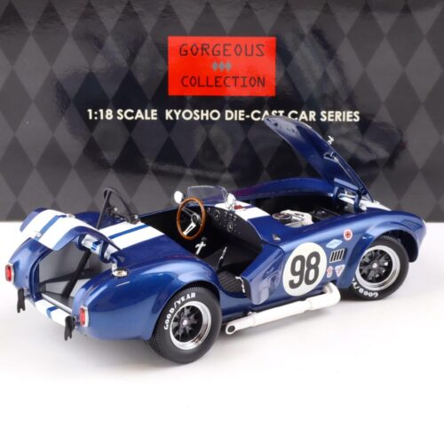 1:18 Kyosho Shelby Cobra 427 S/C Racing Screen #98 blue metallic 08046CS