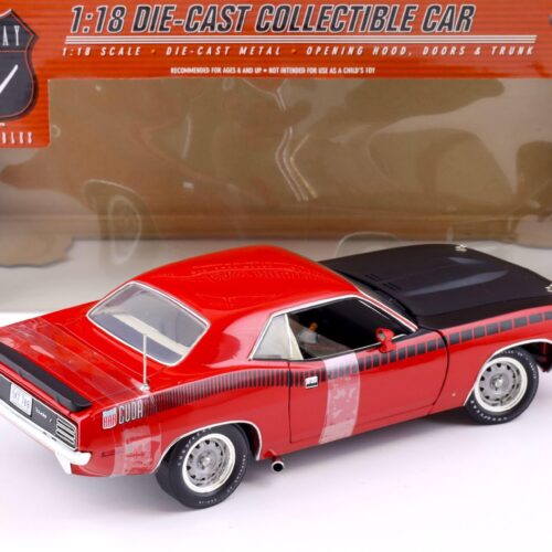 1:18 Highway61 Plymouth Cuda AAR Coupe 1970 red/ white interior 50468SC - Image 3