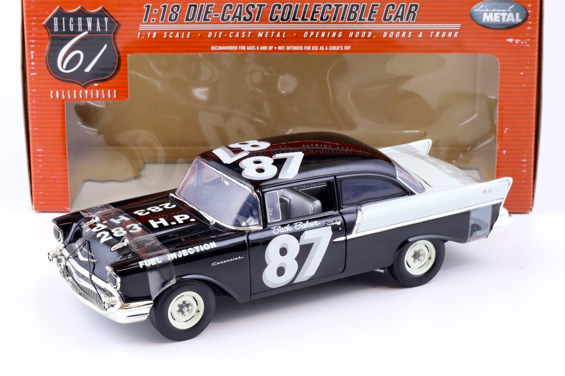 1:18 Highway61 Chevrolet 150 Utility Sedan Buck Baker Black Widow Racer 50293