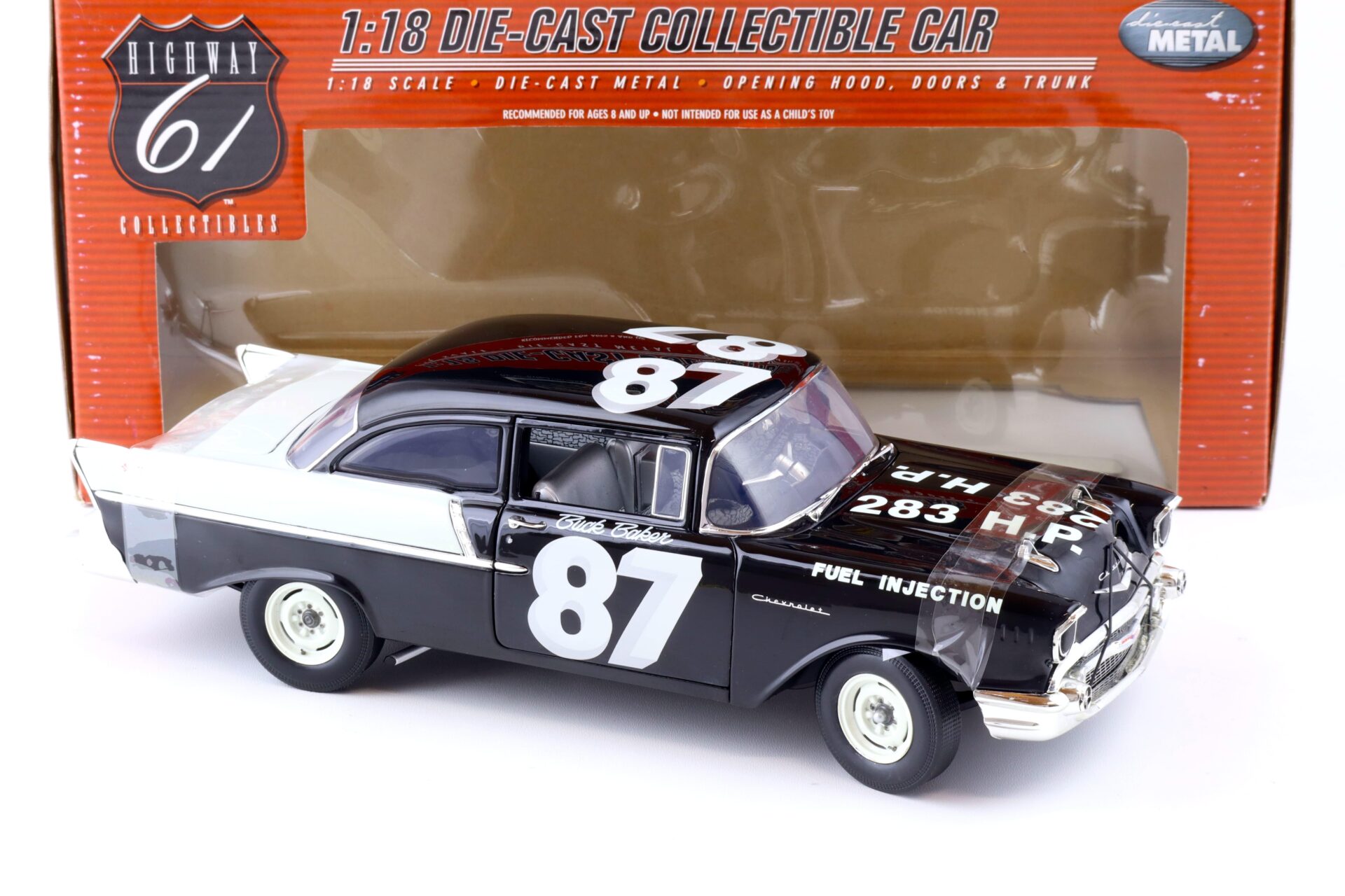 1:18 Highway61 Chevrolet 150 Utility Sedan Buck Baker Black Widow Racer 50293