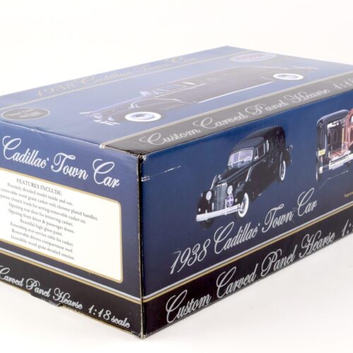 1:18 Sunset Coach Precision 1938 Cadillac Town Car Custom Carved Panel HEARSE black