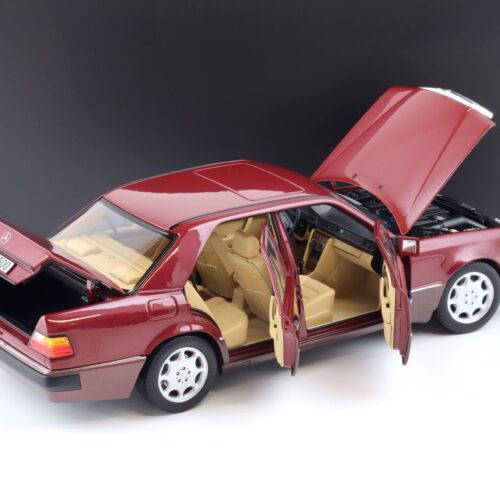 1:18 Norev Mercedes 500 E W124 Limousine 1992 almandine red DEALER VERSION