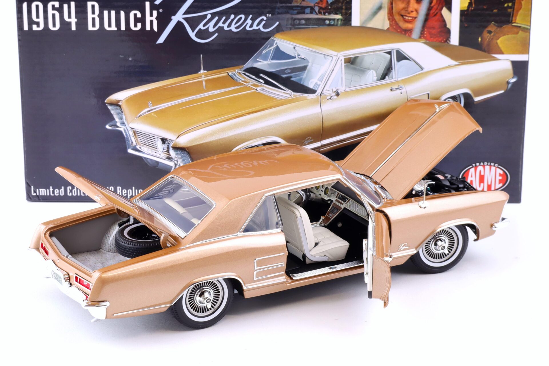 1:18 ACME 1964 Buick Riviera Coupe gold metallic A1806303