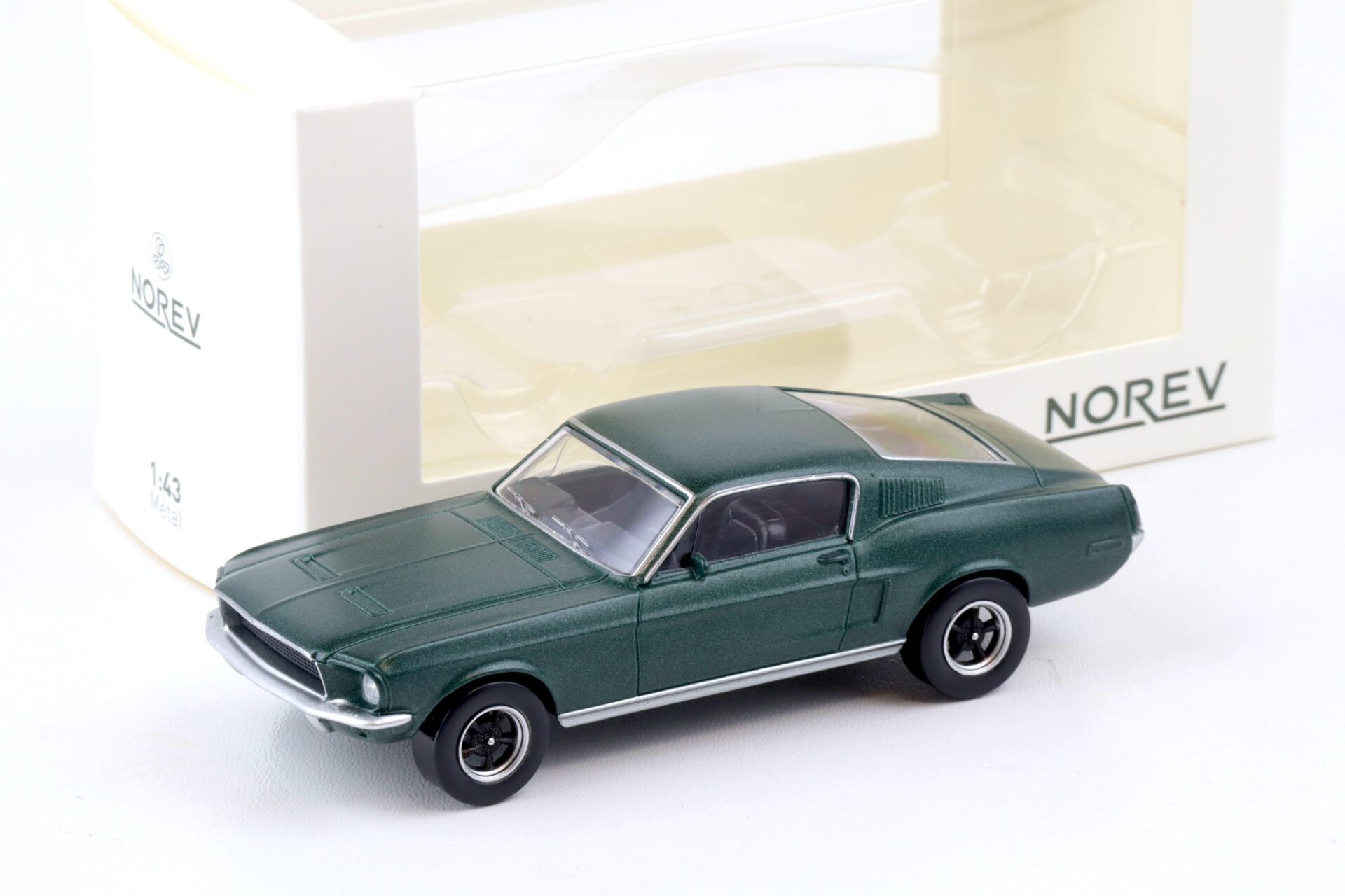 1:43 Norev Jet Car Ford Mustang Fastback 1968 Satin green metallic