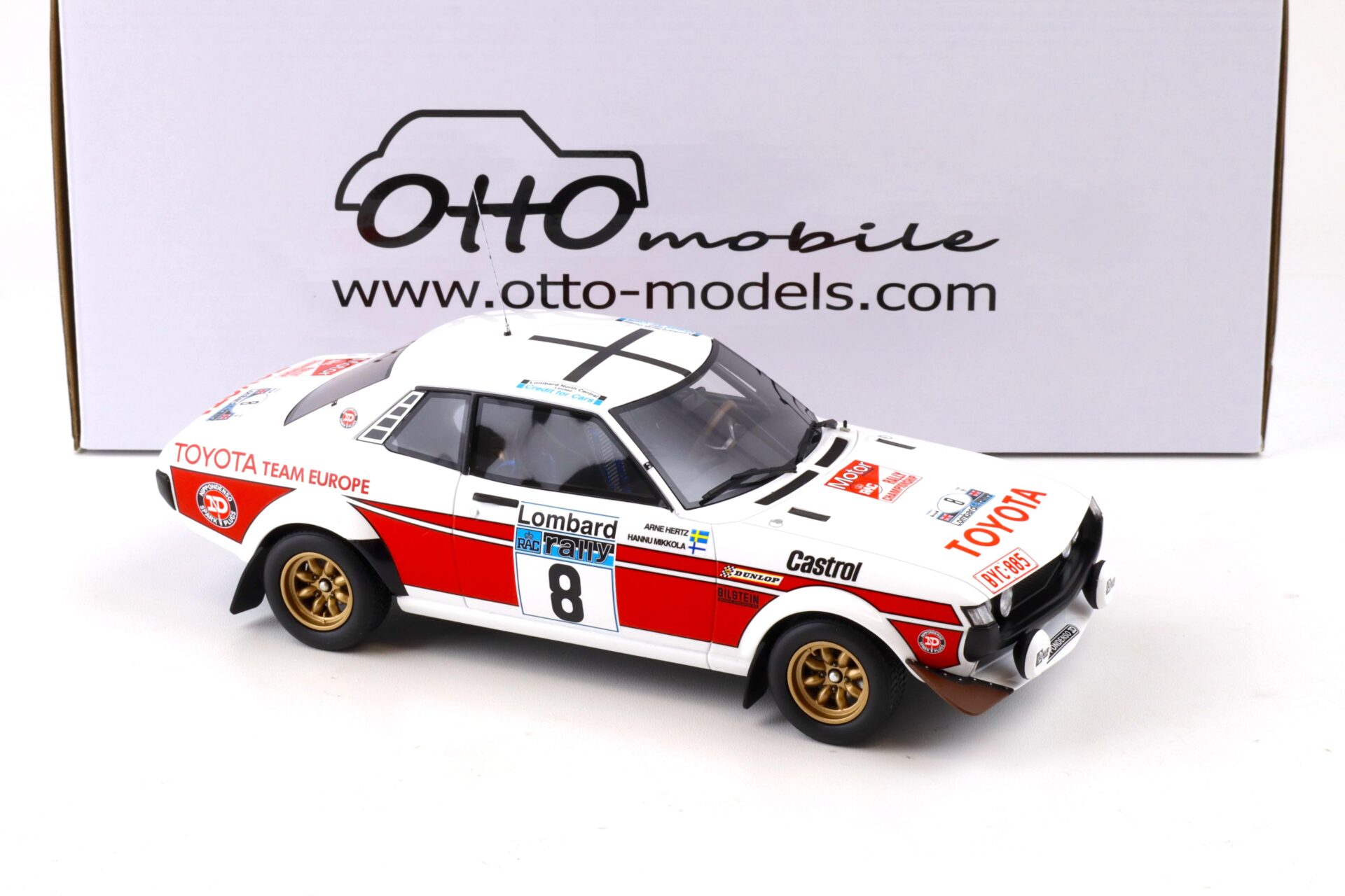 1:18 OTTO mobile OT1044 Toyota Celica RA21 Lombard RAC Rally 1977 white #8