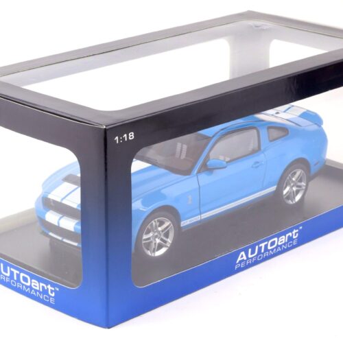 1:18 AUTOart 2010 Ford Shelby GT500 Coupe Grabber blue/ white stripes 72916
