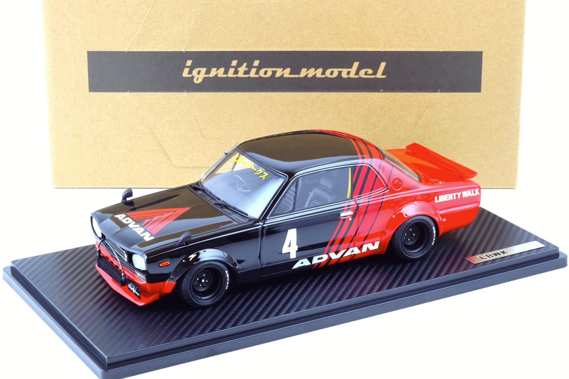 ID 89013 orig.jpg 1:18 Ignition Model IG2646 Nissan LB-WORKS Hakosuka 2-Door ADVAN black/ red
