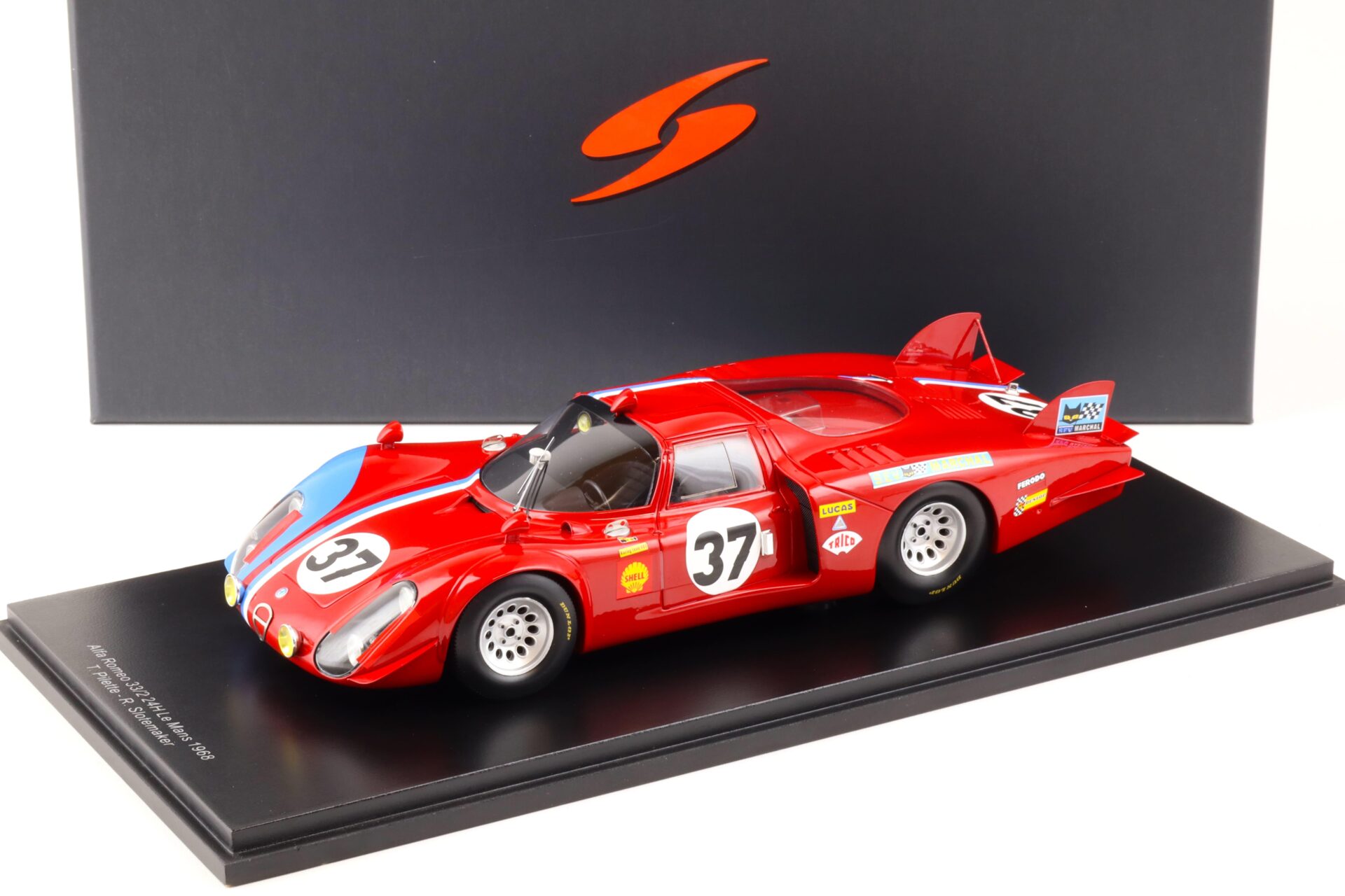 ID 89222 orig 1.jpg 1:18 Spark Alfa Romeo 33/2 Le Mans 24h 1968 #37 Team VDS Pilette/ Slotemaker