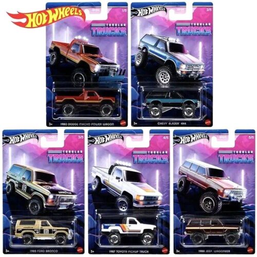 1:64 Hot Wheels 2024 Tubular Trucks Set 5 pcs. GDG44-977G Dodge, Chevrolet, Toyota