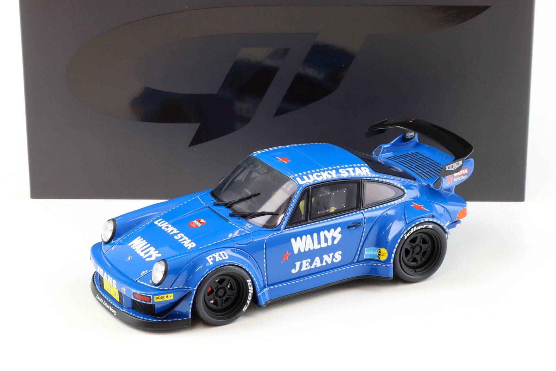ID 90444 orig 1.jpg 1:18 GT Spirit GT448 Porsche 911 964 RWB Rauh-Welt Osho Wallys Jeans blue 2023