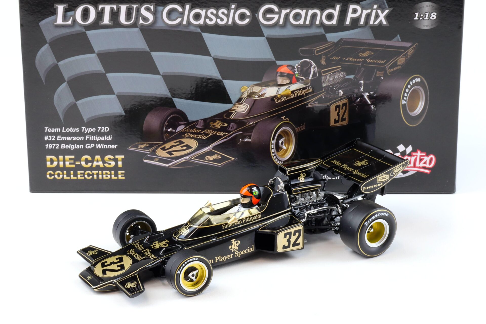 1:18 Quartzo Lotus Type 72D Emerson Fittipaldi #32 Belgian GP Winner 1972