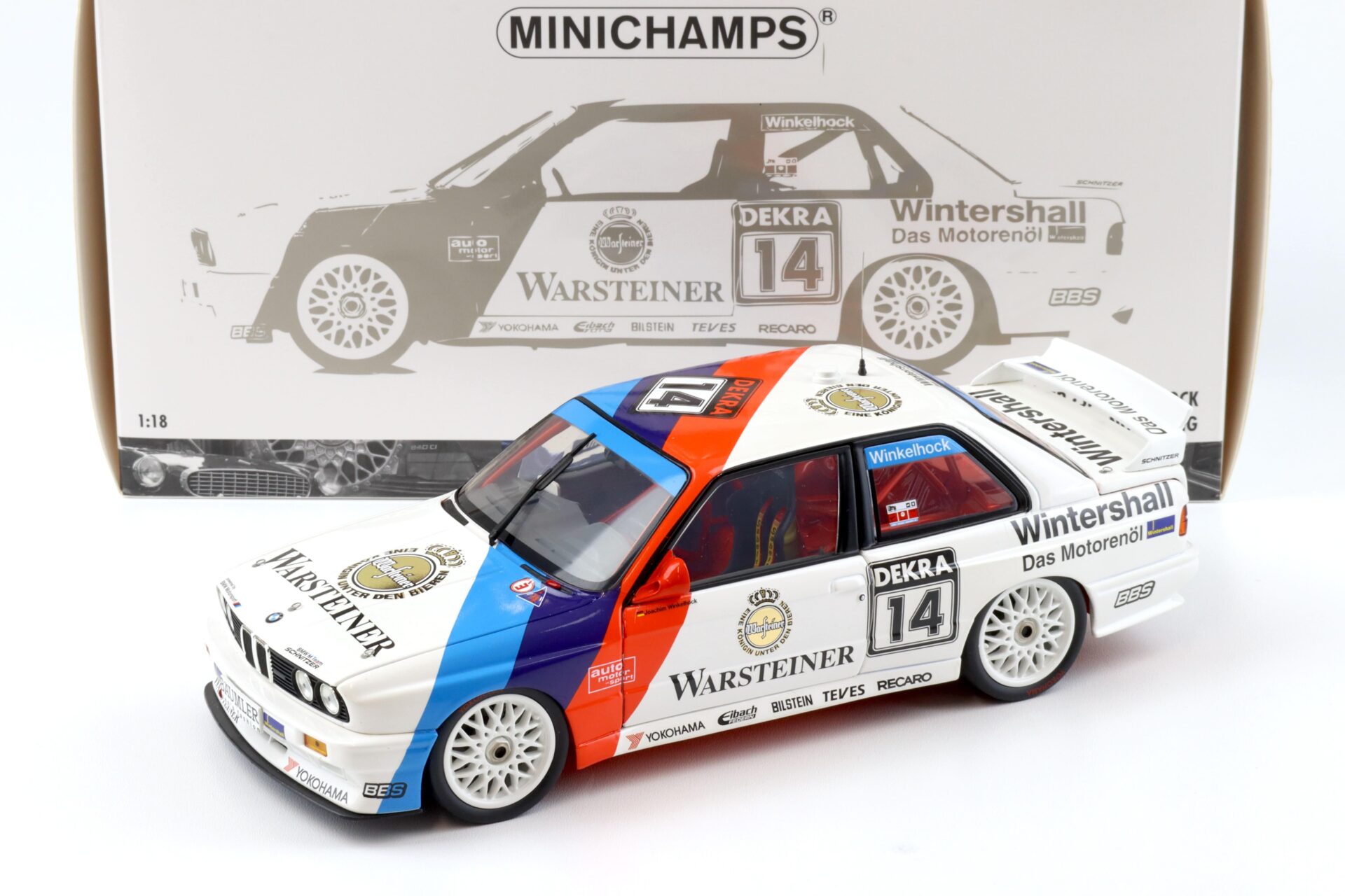 1:18 Minichamps BMW M3 E30 DTM M-Team Schnitzer Winkelhock Winner Norisring 1992