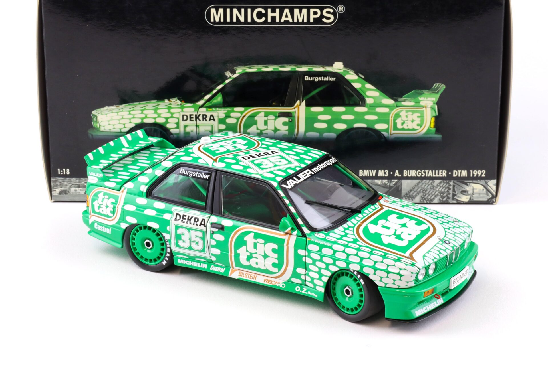 1:18 Minichamps BMW M3 E30 DTM TICTAC #35 A.Burgstaller DTM 1992