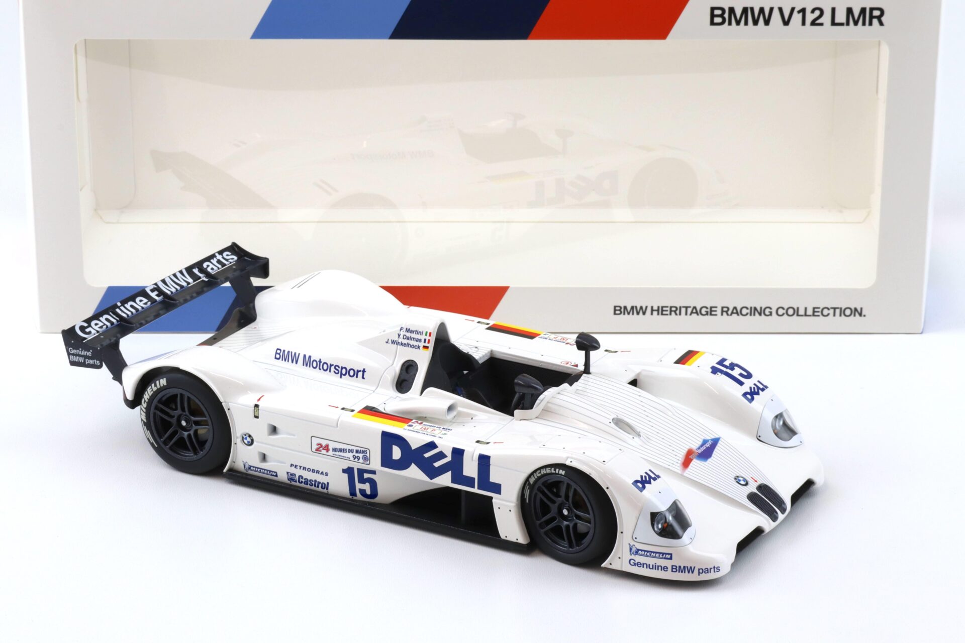 1:18 Minichamps BMW V12 LMR #15 Winkelhock ALMS Series 1999 Heritage DEALER VERSION