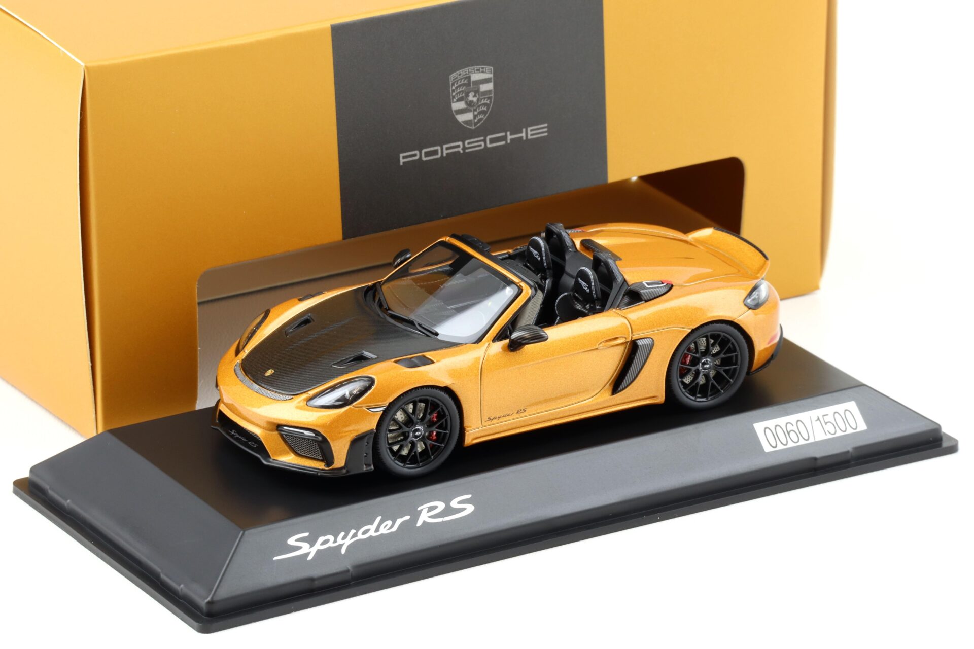 ID 93220 orig.jpg 1:43 Spark Porsche 718 Spyder RS (982) nordic gold/ black wheels WAP DEALER