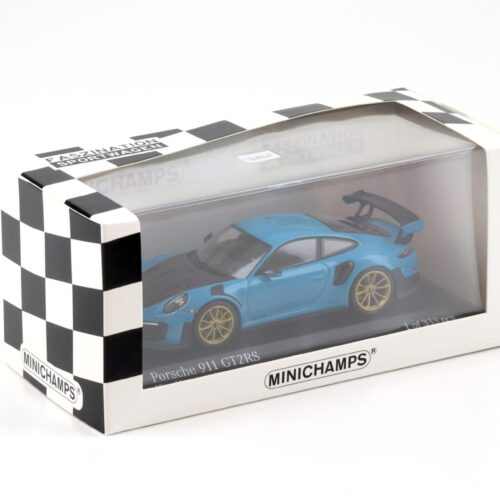1:43 Minichamps Porsche 911 (991.II) GT2 RS Miami blue/ gold wheels