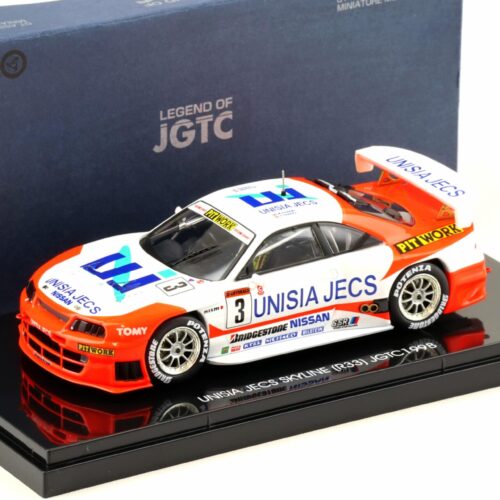 1:43 Ebbro Nissan Skyline R33 UNISIA JECS SKYLINE JGTC 1998 #3 white - Image 1