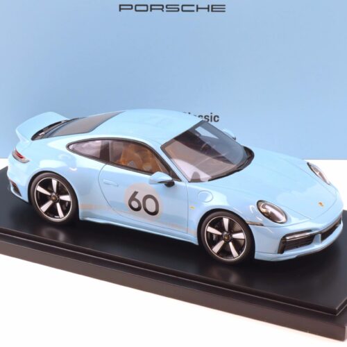 1:18 Spark Porsche 911 (992) Sport Classic Coupe Meissen blue 2022 WAP DEALER - Image 2