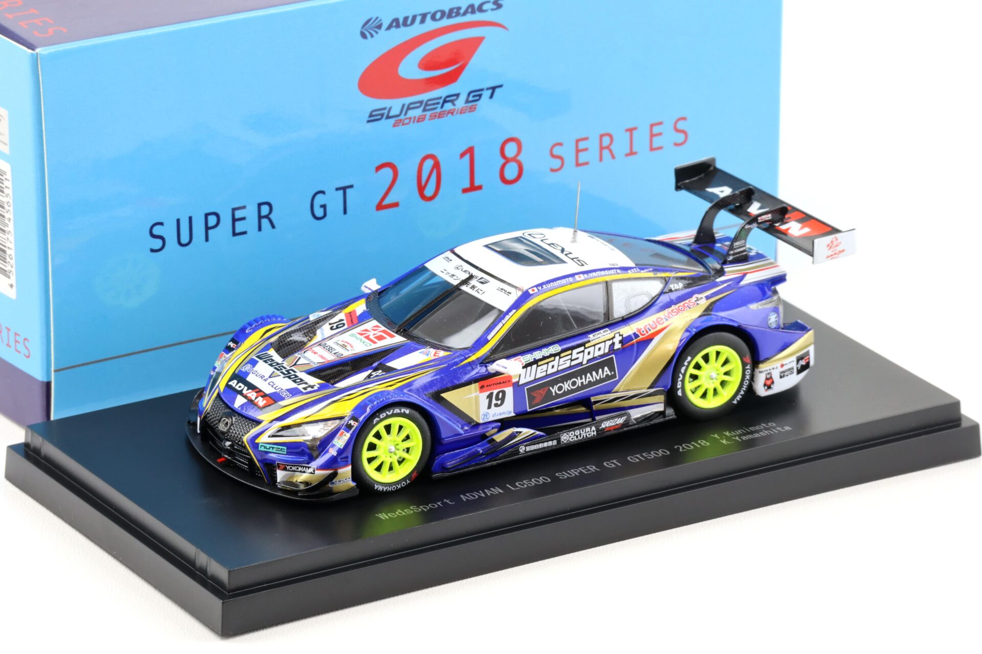 1:43 Ebbro Lexus LC500 Super GT500 #19 WedsSport ADVAN 2018 Kunimoto/ Yamashita