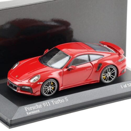 1:43 Minichamps Porsche 911 (992) Turbo S Coupe Sport Design 2021 Karmin red