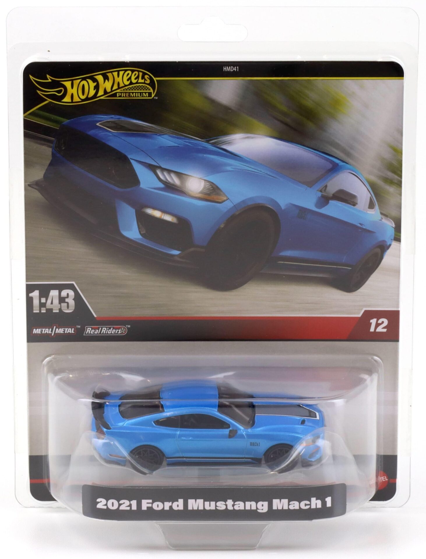 ID 95510 orig 1.jpg 1:43 Hot Wheels Premium 2024 Real Riders 2021 Ford Mustang Mach 1 blue