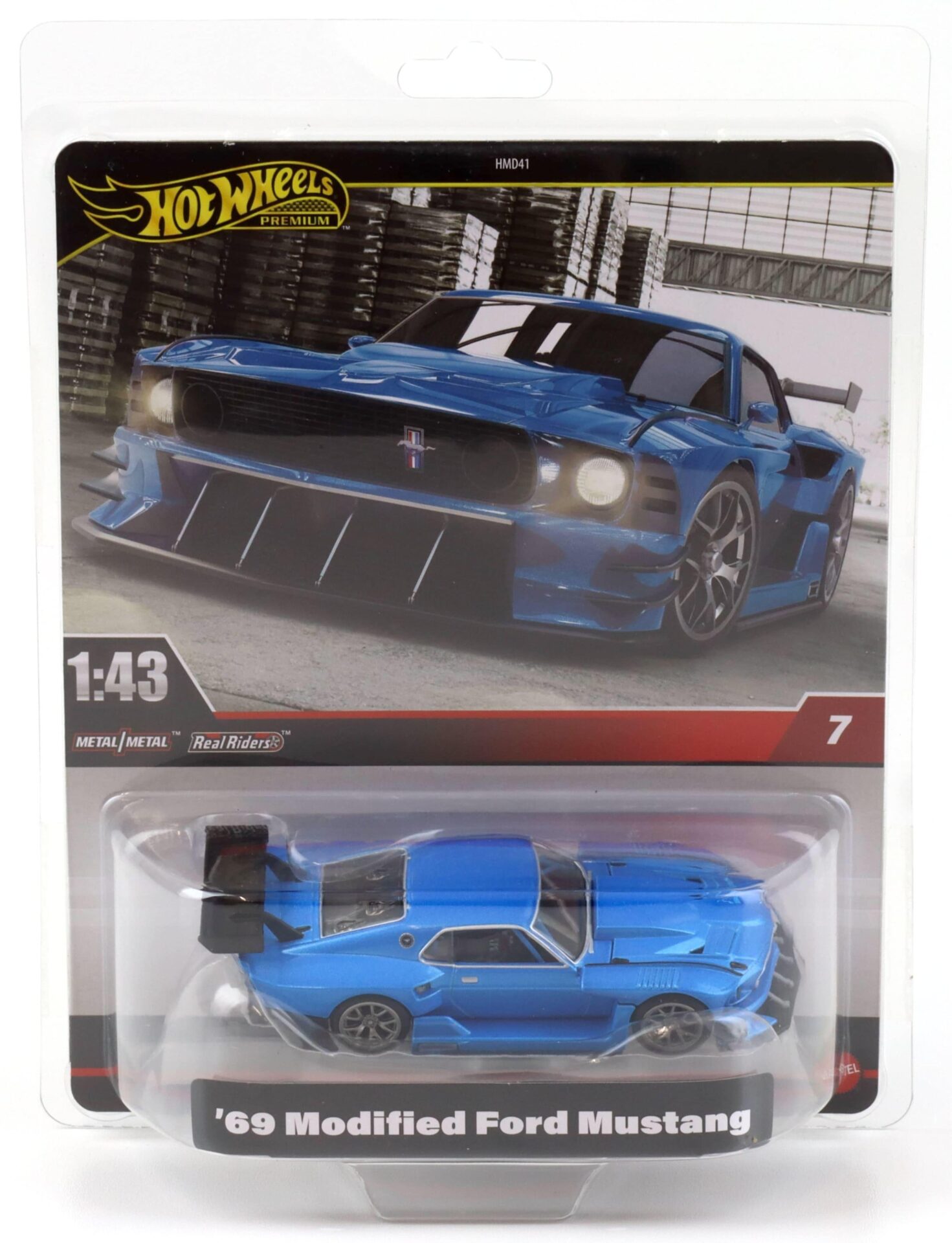 ID 95530 orig.jpg 1:43 Hot Wheels Premium 2024 Real Riders 1969 Modified Ford Mustang blue