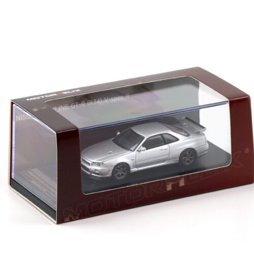 1:64 Motorhelix Nissan Skyline GT-R R34 V Spec II Sparkling silver M63406