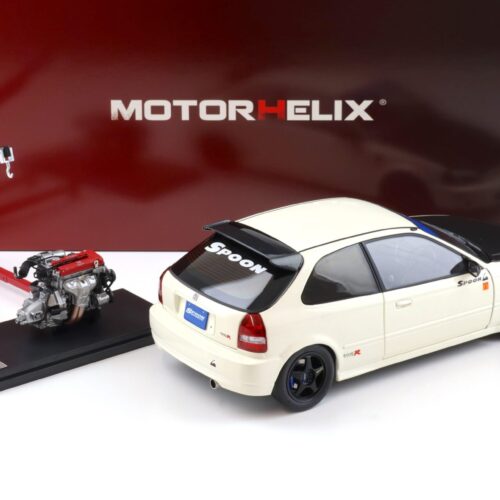 1:18 Motorhelix Honda Civic Type R (EK9) SPOON Championship white + engine M85015