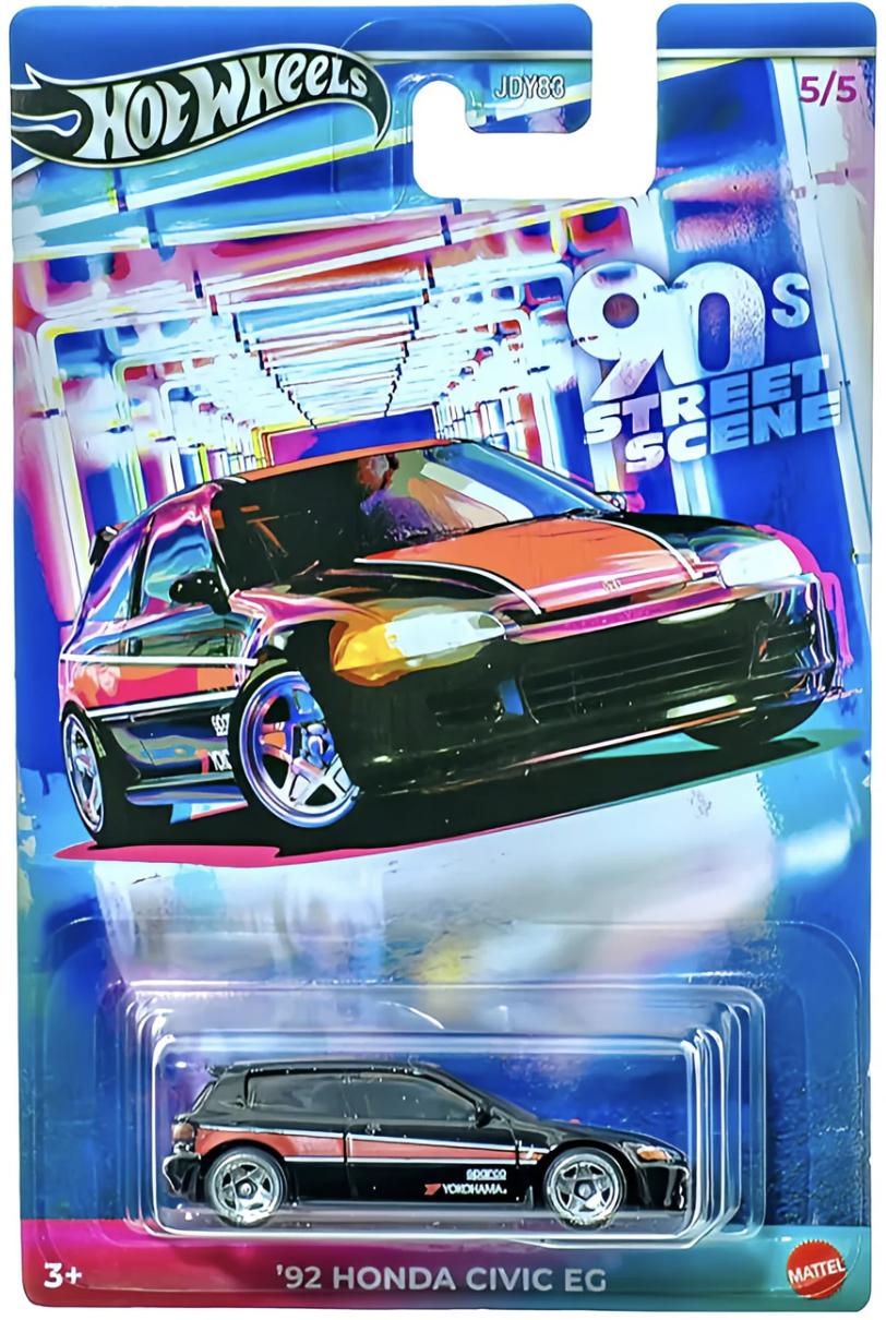1:64 Hot Wheels 2024 90Â´s Street Scene JDY83-979A Honda Civic EG 1992 black