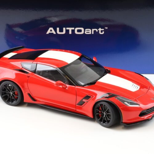 1:18 AUTOart Chevrolet Corvette C7 Grand Sport red/ white stripes 71274