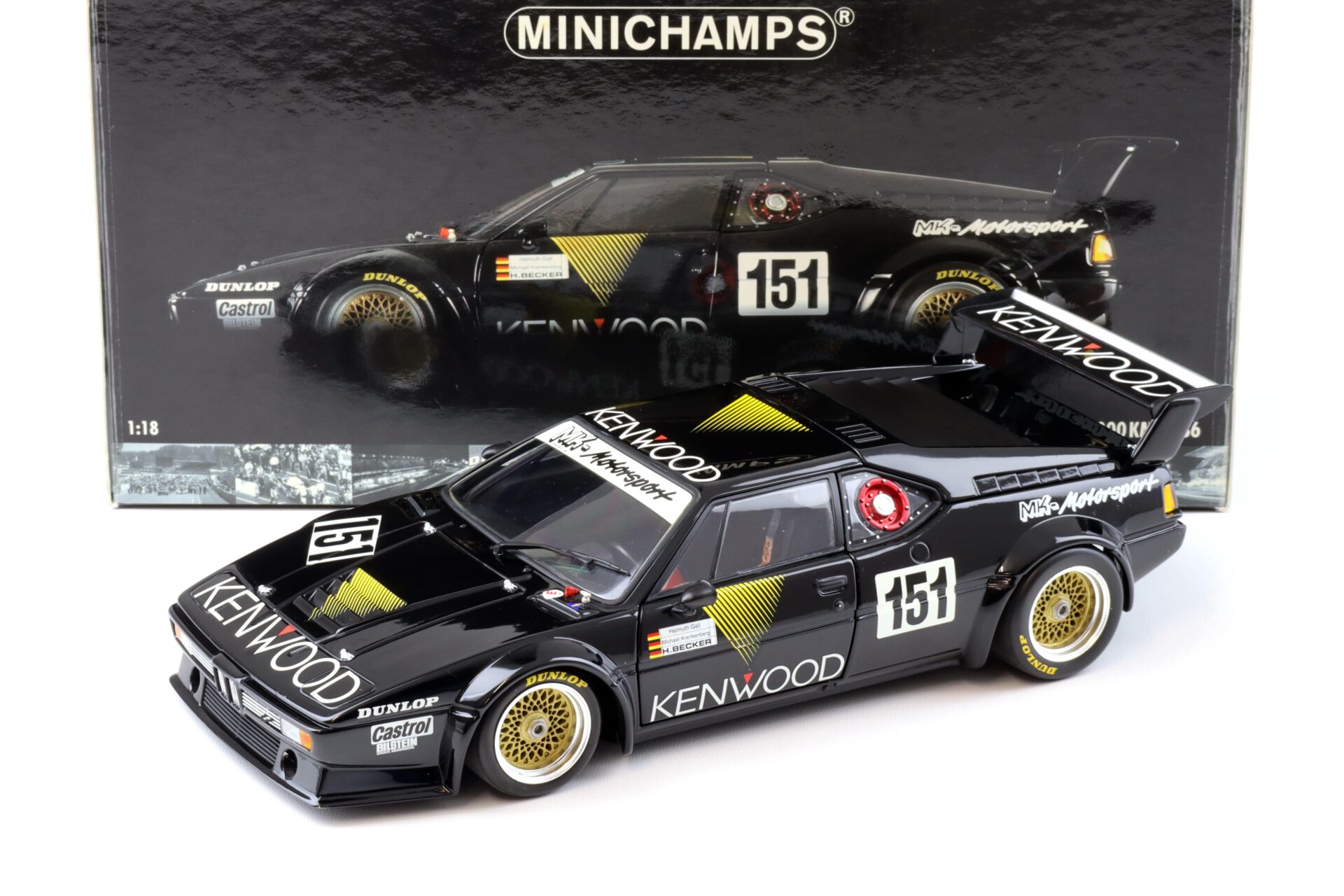 1:18 Minichamps BMW M1 ProCar ADAC 1000km 1986 KENWOOD #151 Krankenberg