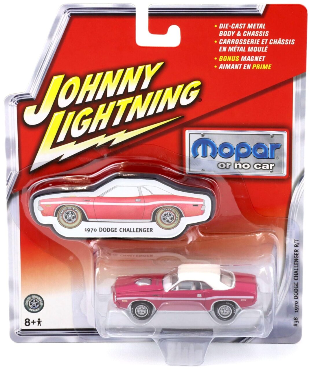 1:64 Johnny Lightning #38 MOPAR 1970 Dodge Challenger R/T panther pink