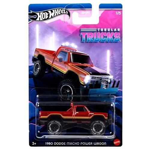 1:64 Hot Wheels 2024 Tubular Trucks GDG44-977G 1980 Dodge Macho Power Wagon red - Image 1