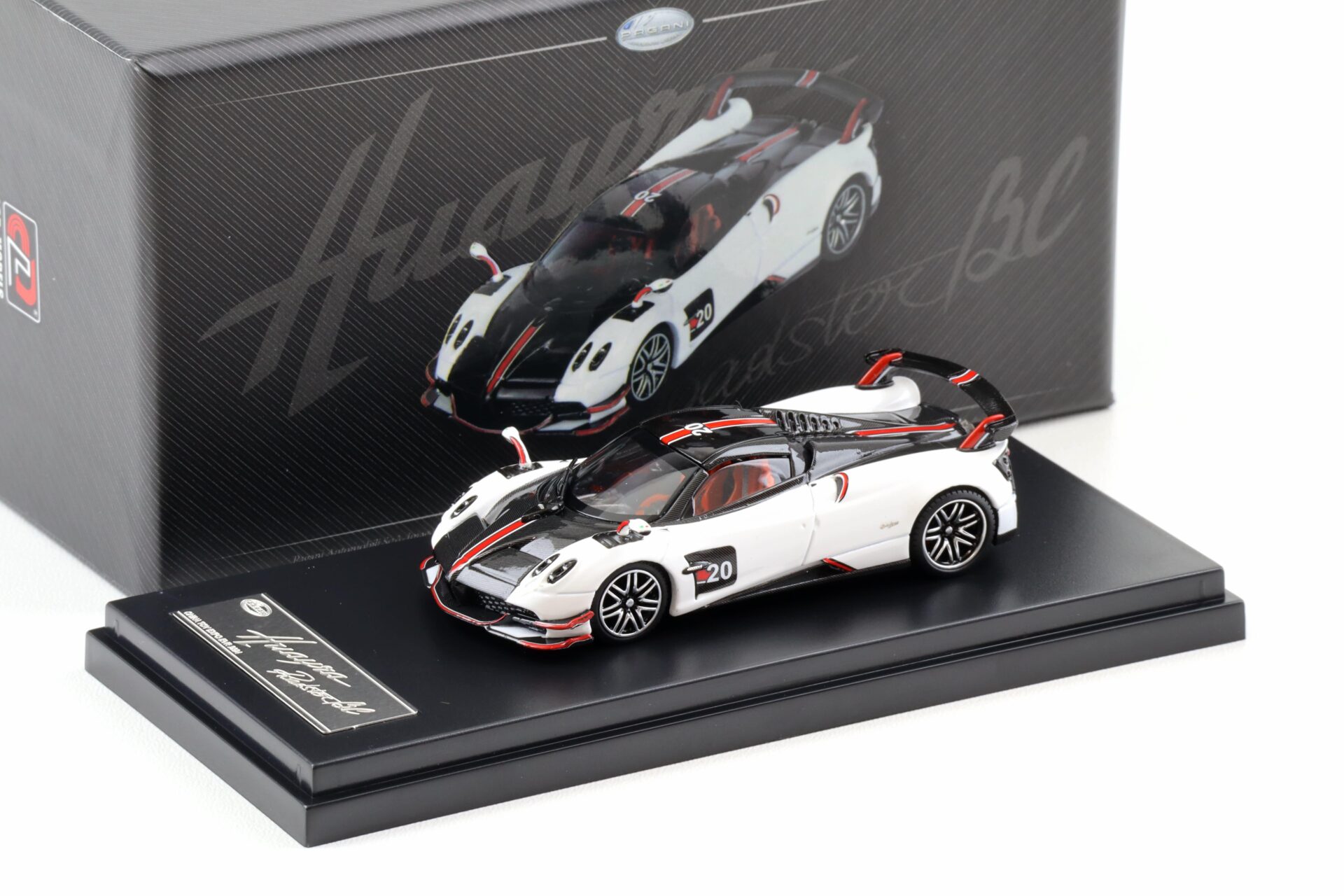 1:64 LCD Models Pagani Huayra Roadster BC #20 China Toy Expo 2024 white