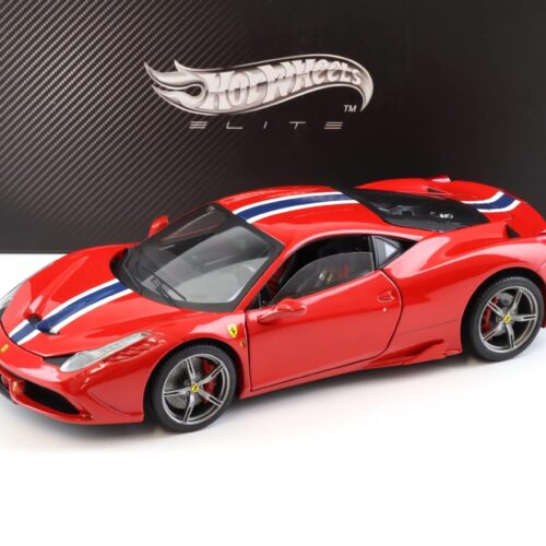 1:18 Hot Wheels Elite Ferrari 458 Speciale Coupe Rosso Corsa red BLY31
