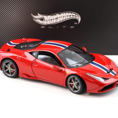 1:18 Hot Wheels Elite Ferrari 458 Speciale Coupe Rosso Corsa red BLY31