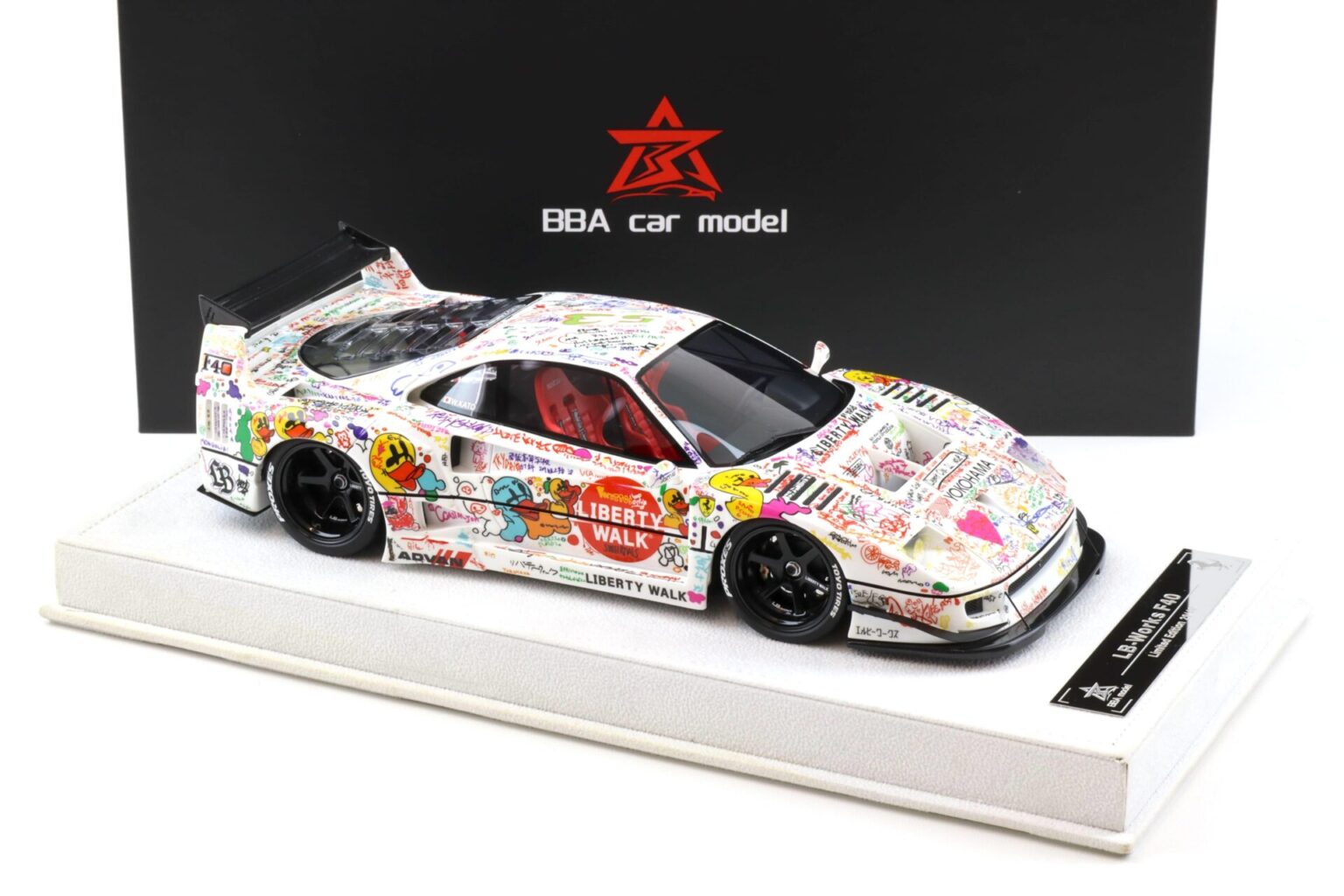 1:18 BBA Model Ferrari F40 LB Works LBWK Livery white with display ...