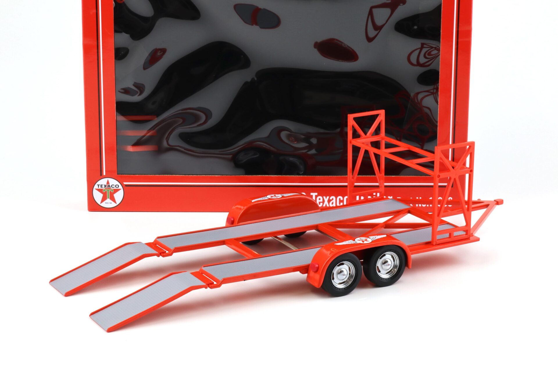 1:18 GMP Tandem Car Trailer Anhänger TEXACO red Diorama Zubehör