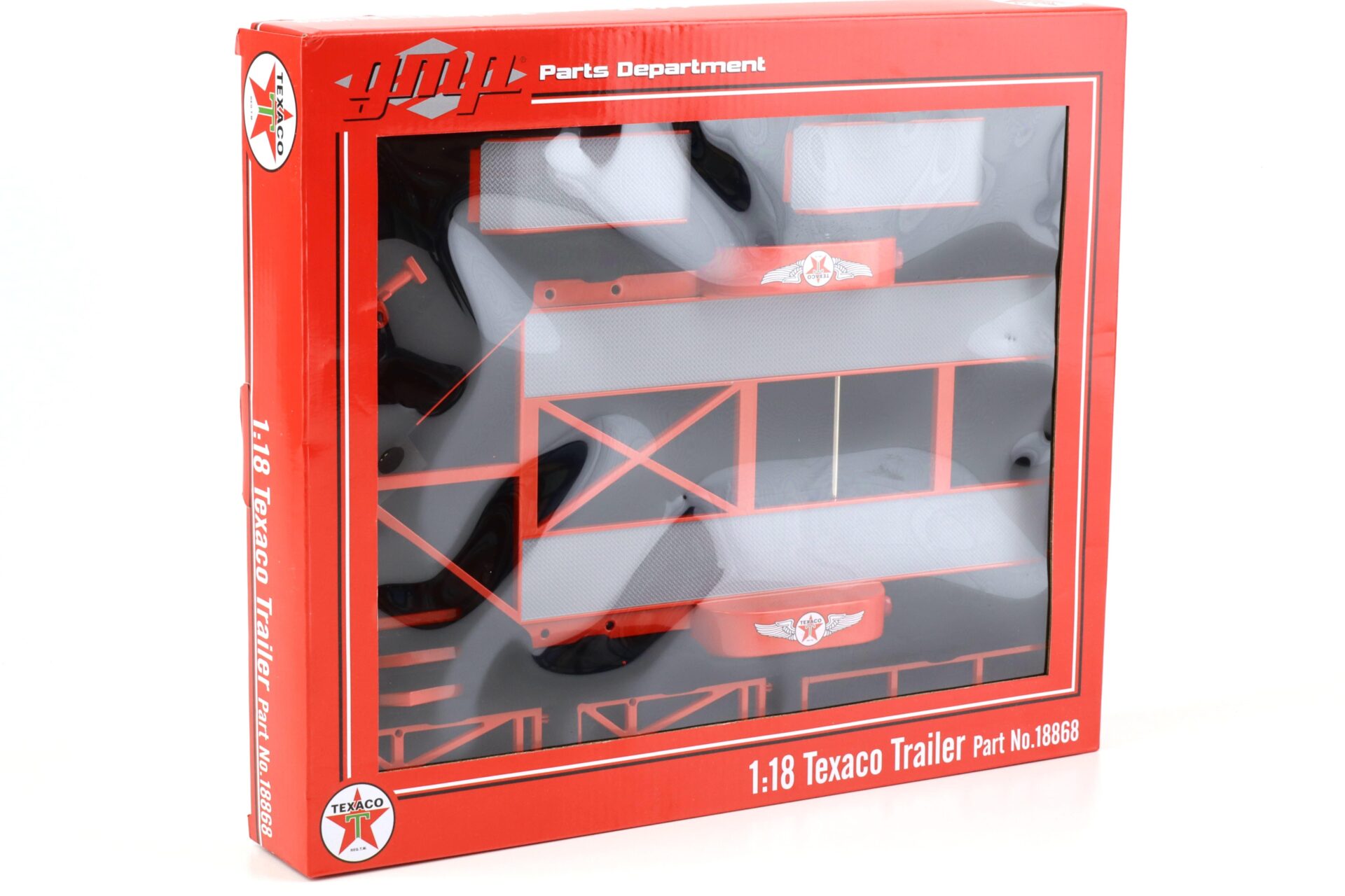 1:18 GMP Tandem Car Trailer Anhänger TEXACO red Diorama Zubehör