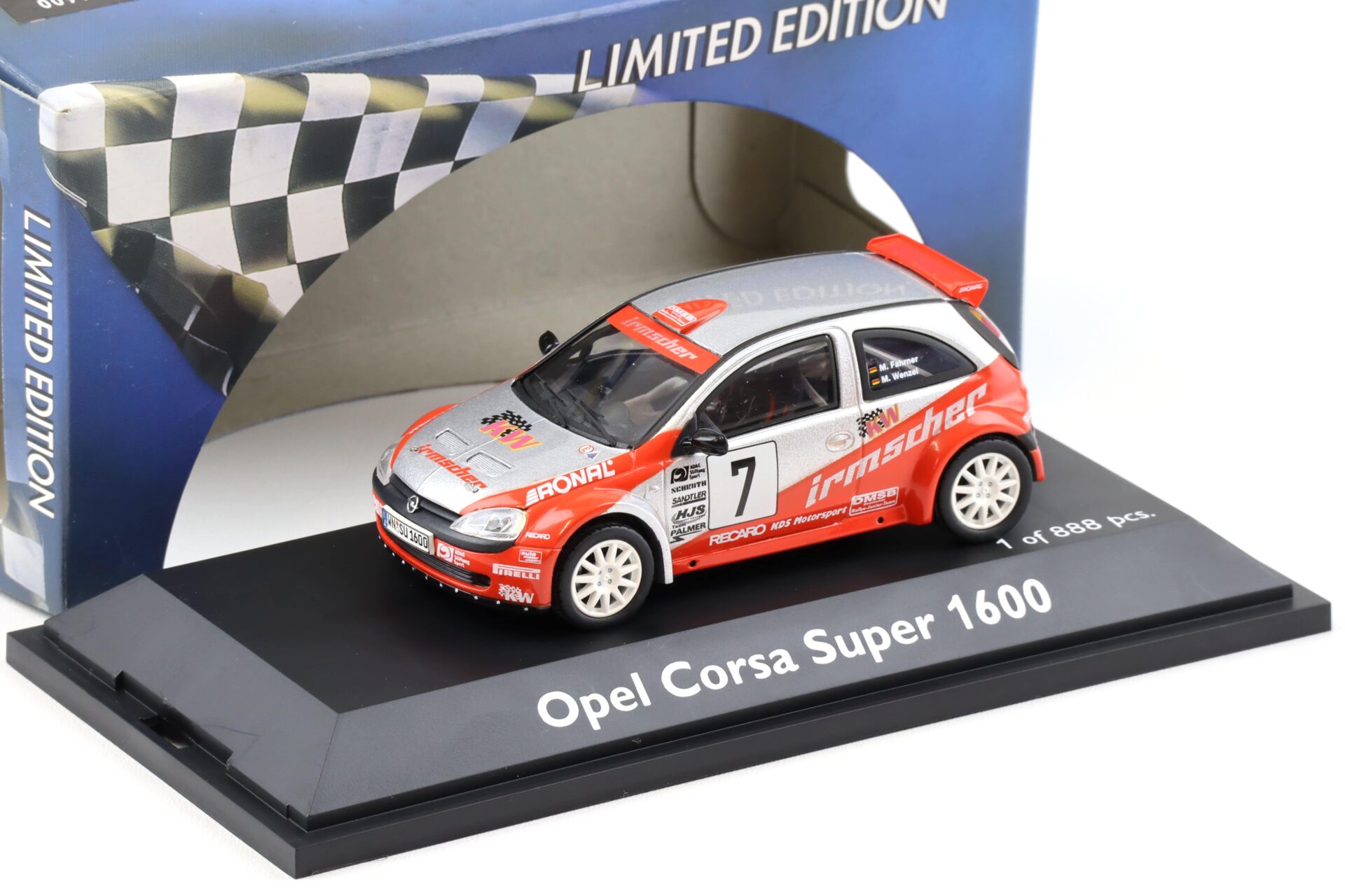 1:43 Schuco Opel Corsa Super 1600 Irmscher #7 Fahrner/ Wenzel