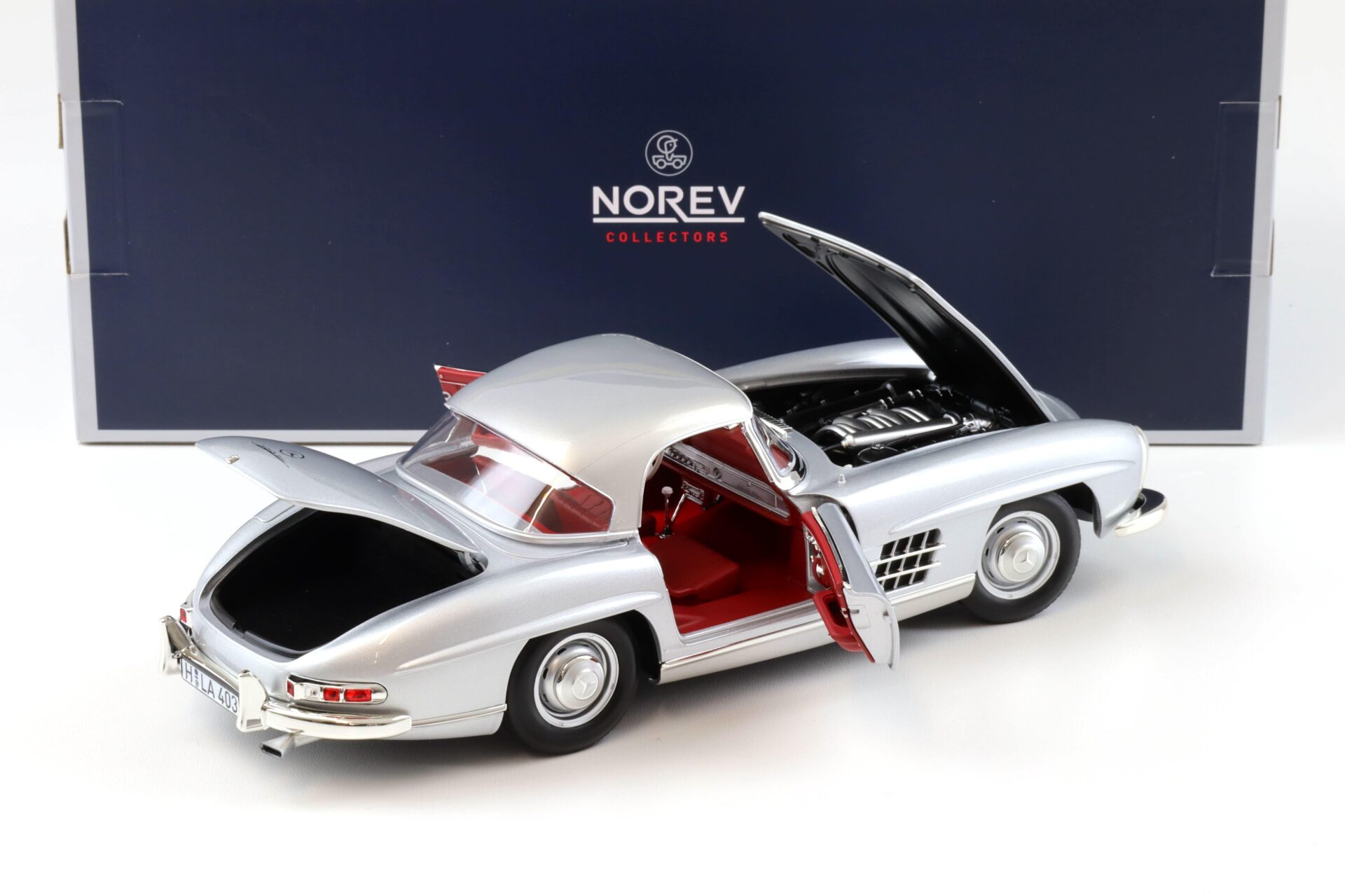 1:18 Norev Mercedes 300 SL Roadster 1957 silver with Hardtop