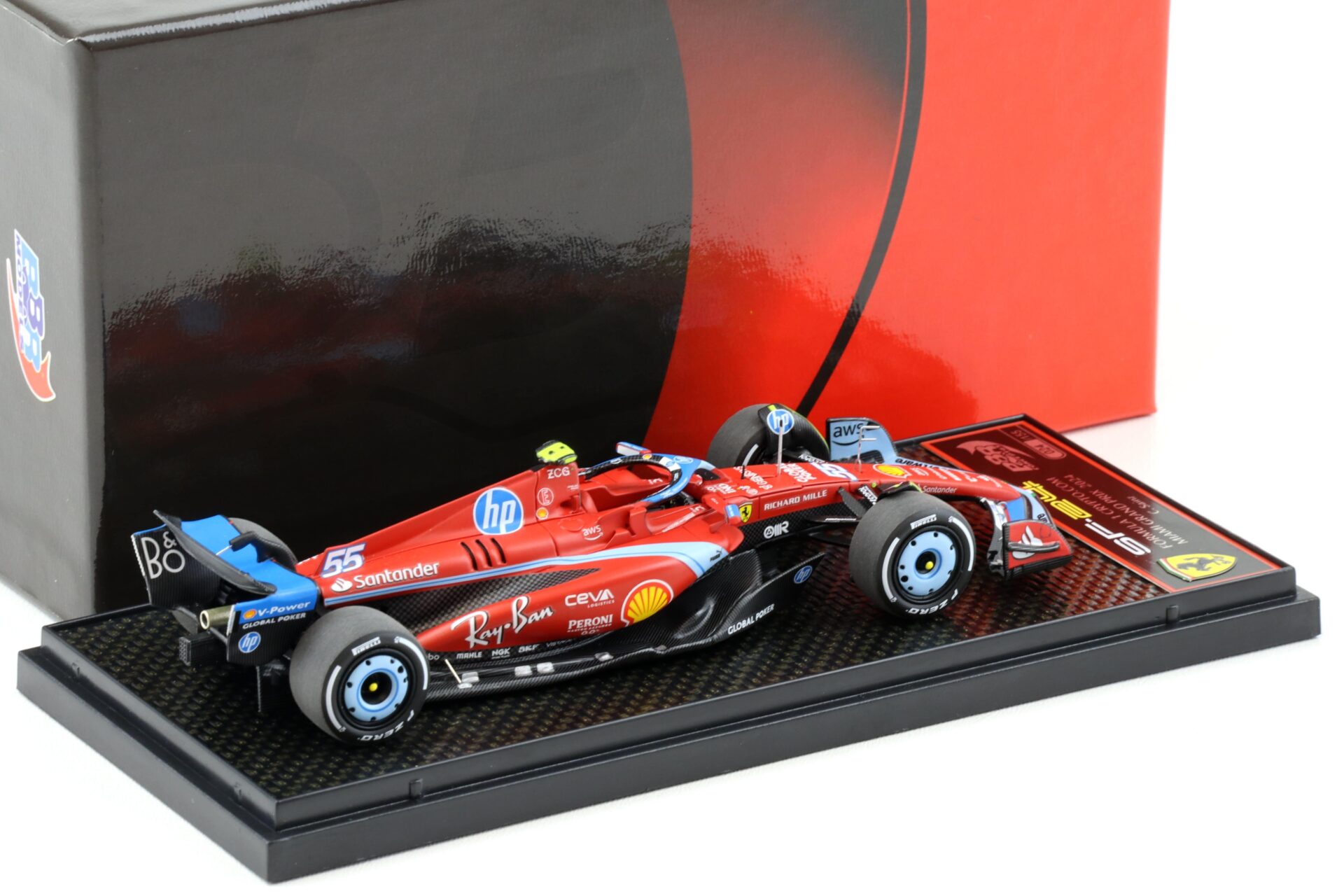 1:43 BBR Ferrari SF-24 F1 Miami GP 2024 Carlos Sainz #55 - Limited 155 pcs.