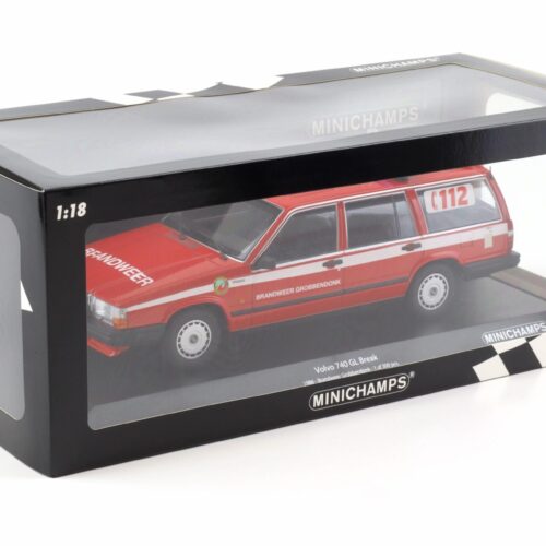 1:18 Minichamps Volvo 740 GL Break 1986 Brandweer Grobbendonk Feuerwehr red