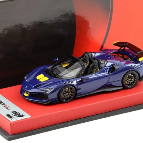 1:43 BBR Ferrari SF90XX Spider Blue Electric with leather base - Limited 5 pcs.
